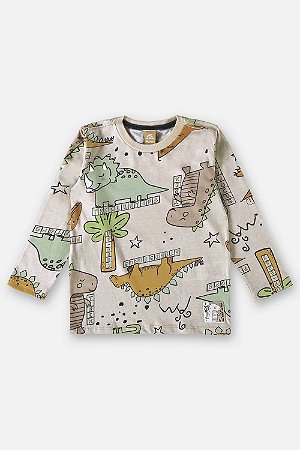 Camiseta Infantil de Algodão Dinossauro da Up Baby