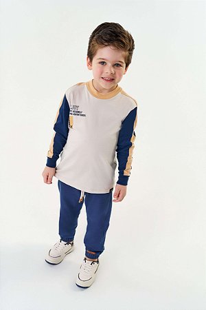 Camiseta Infantil Manga Longa Algodão Moderna