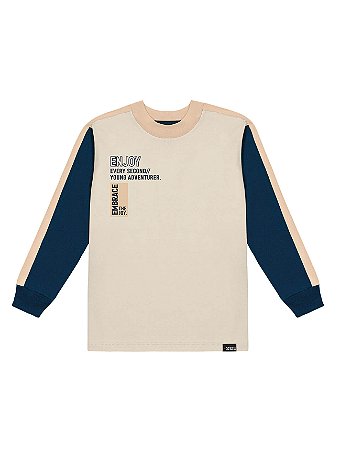 Camiseta Infantil Manga Longa Algodão Moderna