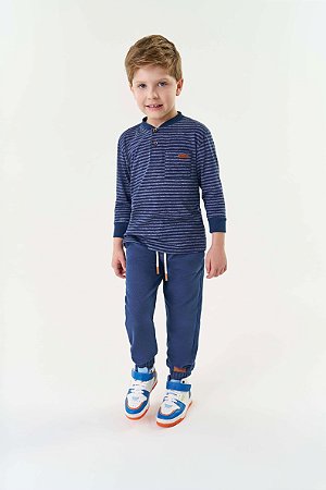 Camiseta Infantil Manga Longa Gola Padre Moderna