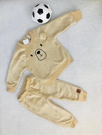 Conjunto de Bebê Masculino de Frio com Peluciado