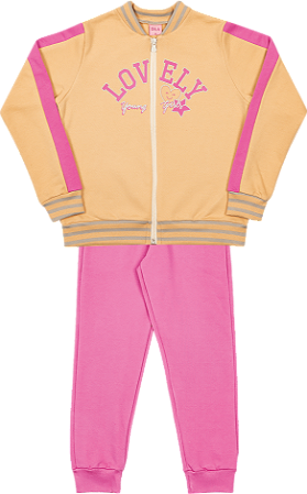 Conjunto Infantil Feminino Moletom Aberto com Zíper