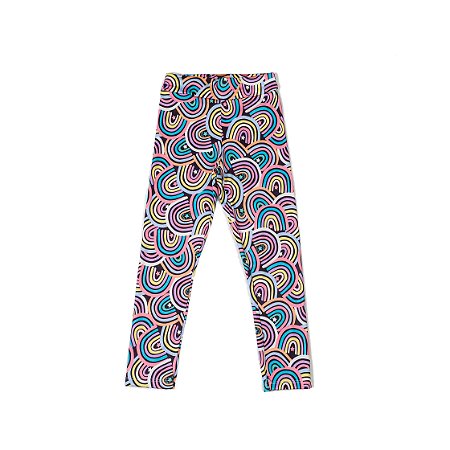 Legging Infantil Feminina Estampada com Arco Íris