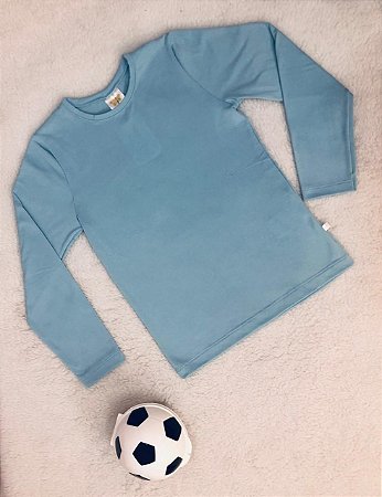 Blusa Infantil Térmica Lisa Azul Claro Unissex