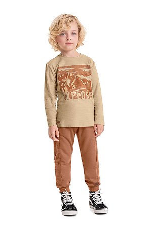 Camiseta Infantil Masculina Manga Longa da Quimby
