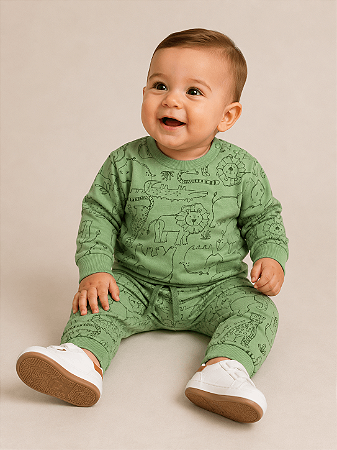 Conjunto de Bebê de Frio de Menino Animais Up Baby