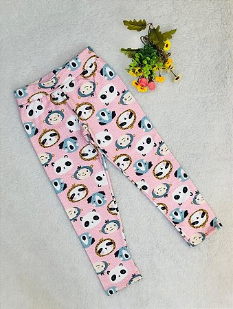 Legging Infantil Feminina Estampada com Panda
