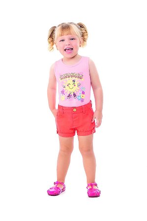 Blusa Infantil Feminina de Verão Modelo Regata