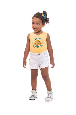 Blusa Infantil Feminina de Verão Modelo Regata Cores