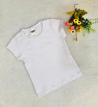 Blusa Infantil Feminina Lisa Básica Cotton duas Cores 4 ao 10