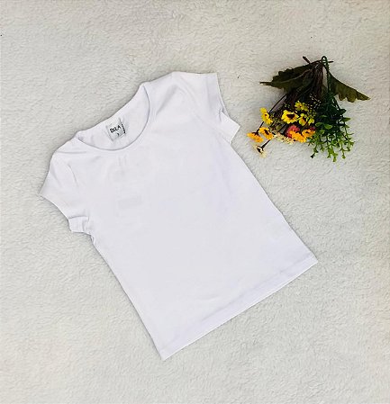 Blusa Infantil Feminina Lisa Básica Cotton duas Cores 1 a 3