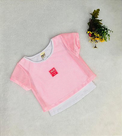 Blusa Infantil e Juvenil Modelo Beija Cós com Sobreposição