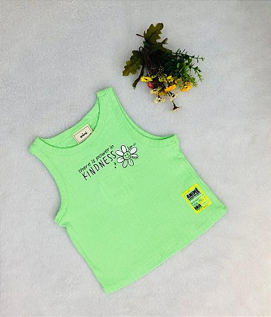 Blusa Infantil Feminina Cropped Verde da Animê