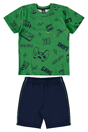Conjunto Infantil da Bee Loop Bermuda Game duas Cores