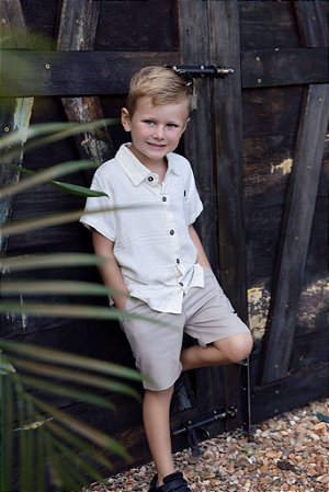 Conjunto Infantil Masculino Camisa Bermuda Arrumadinho