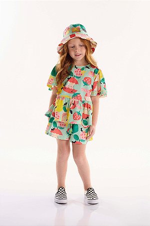 Conjunto Infantil Feminino da Três e Já Colorido e Moderno