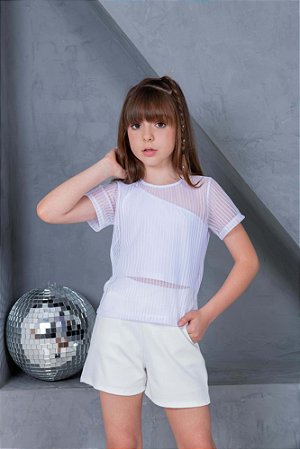 Conjunto Juvenil da Garotas Teen Branco Arrumadinho