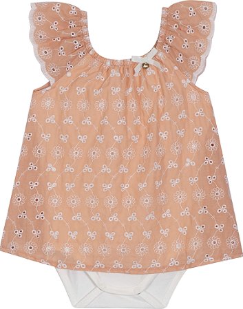 Vestido de Bebê Feminino Tecido Lesi Arrumadinho