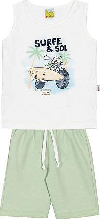 Conjunto Infantil Masculino de Regata Surf e Sol