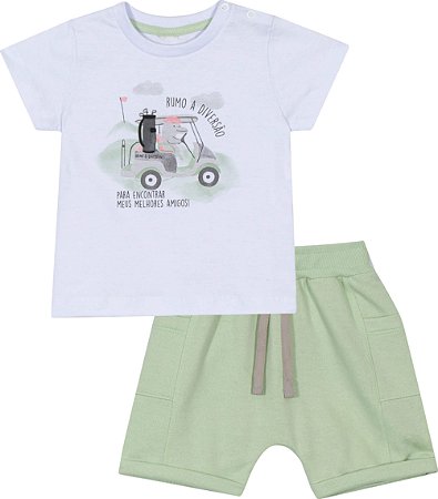 Conjunto Infantil e de Bebê Masculino Bermuda Confortável