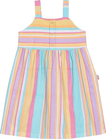 Vestido Infantil Listrado Fresquinho com Alças