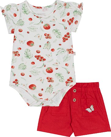Conjunto de Bebê Infantil Short e Body Tomates
