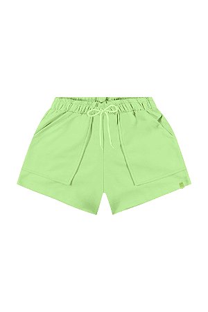 Short Juvenil Moletinho da Gloss Verde Neon Fresquinho