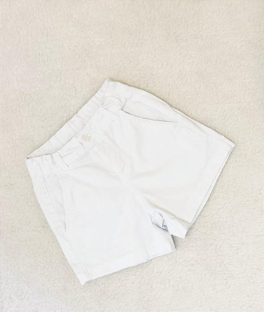 Shorts Infantil Branco Sarja Have Fun com Elástico