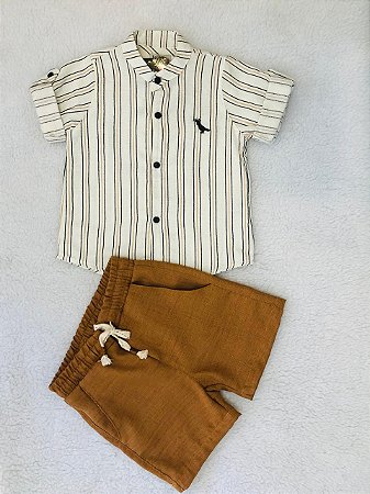 Conjunto Infantil Masculino Camisa Bermuda Arrumadinho