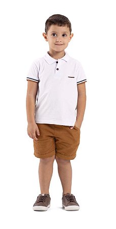 Conjunto Infantil Masculino Bermuda e Polo Arrumadinho