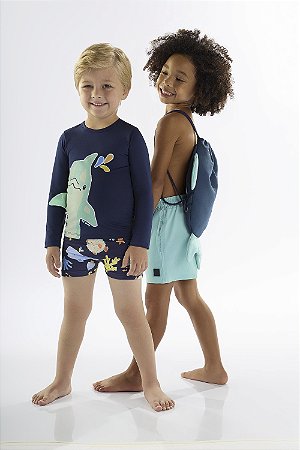 Conjunto Infantil de Praia Masculino da Up Baby com Proteção UV
