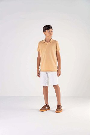 Camiseta Juvenil Masculina Gola Polo duas Cores