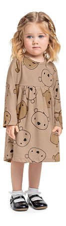 Vestido Infantil de Frio da Bee Loop Moletom com Felpa