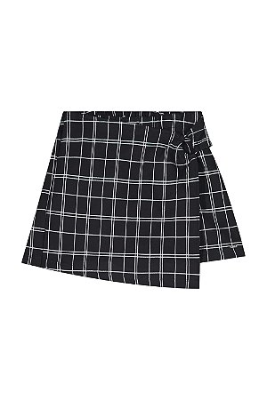 Shorts Saia Juvenil Jacquard da Gloss Xadrez Preto