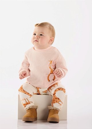 Conjunto de Bebê de Menina da Up Baby Estampa Girafas
