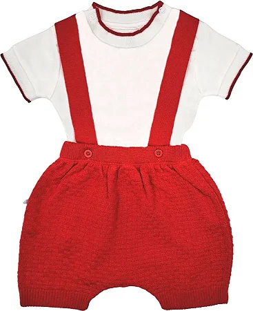 Conjunto com Body de Bebê da Malharia Noruega Tricô