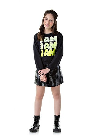 Blusa Juvenil de Moletom Feminina Fechada Quentinha