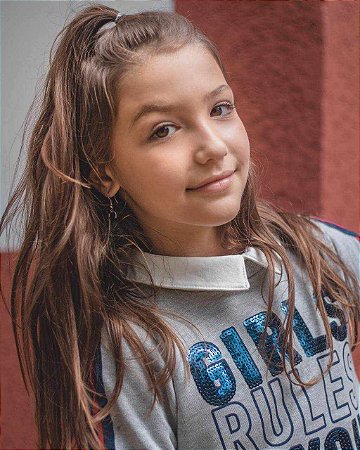 Blusa Infantil da Anime Moletom com Gola Bordada