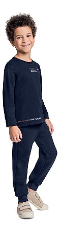 Calça de Moletom Juvenil e Infantil de Frio com Punho