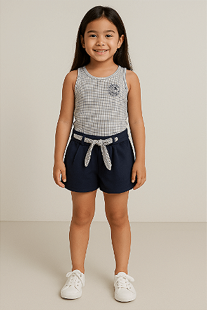 Conjunto Infantil Feminino Fresquinho Shorts Regata