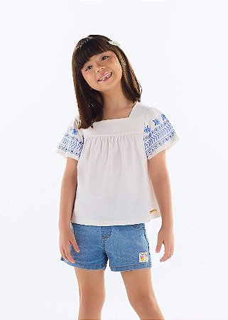 Blusa Infantil Feminina da Quimby Modelo Bata