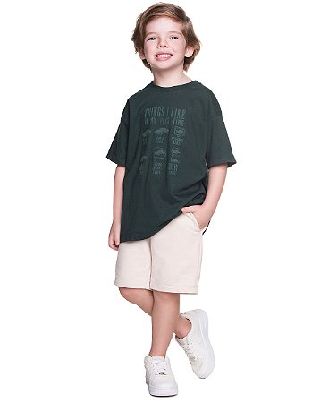 Conjunto Infantil e Juvenil Masculino Bermuda Molecoton