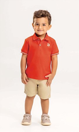 Conjunto Infantil Masculino Camiseta Polo Bermuda