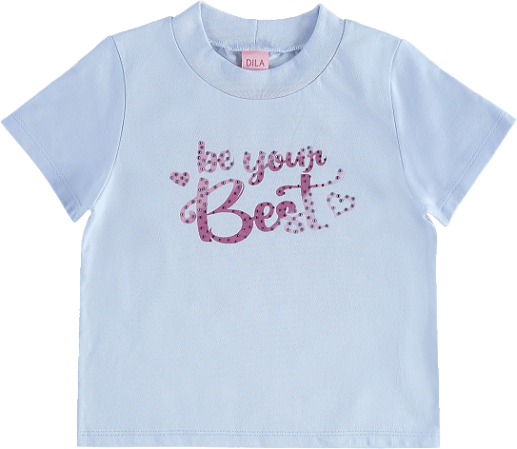Blusa de Infantil de Verão Manga Curta Baby Look