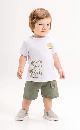Conjunto de Bebê Masculino Bermuda Molinha