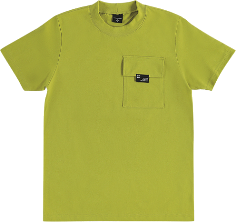 Camiseta Juvenil Masculina Malha de Algodão Bolso