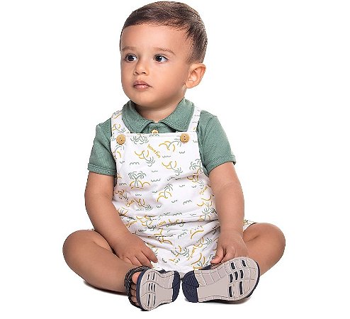 Jardineira de Bebê da Have Fun Menino Molinha