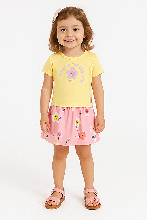 Conjunto Infantil Feminino da Bee Loop Saia Shorts