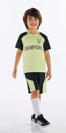 Conjunto Infantil Masculino da Quimby com Bermuda Dry Fit
