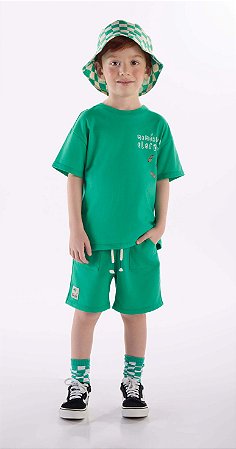 Conjunto Infantil Masculino da Três e Já Elefante Verde